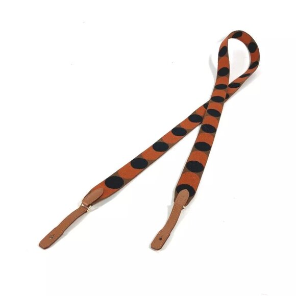 HERMES Bandouliere Sangle Flipper Ball 1" Shoulder strap Canvas Orange/Blac... - Picture 1 of 7